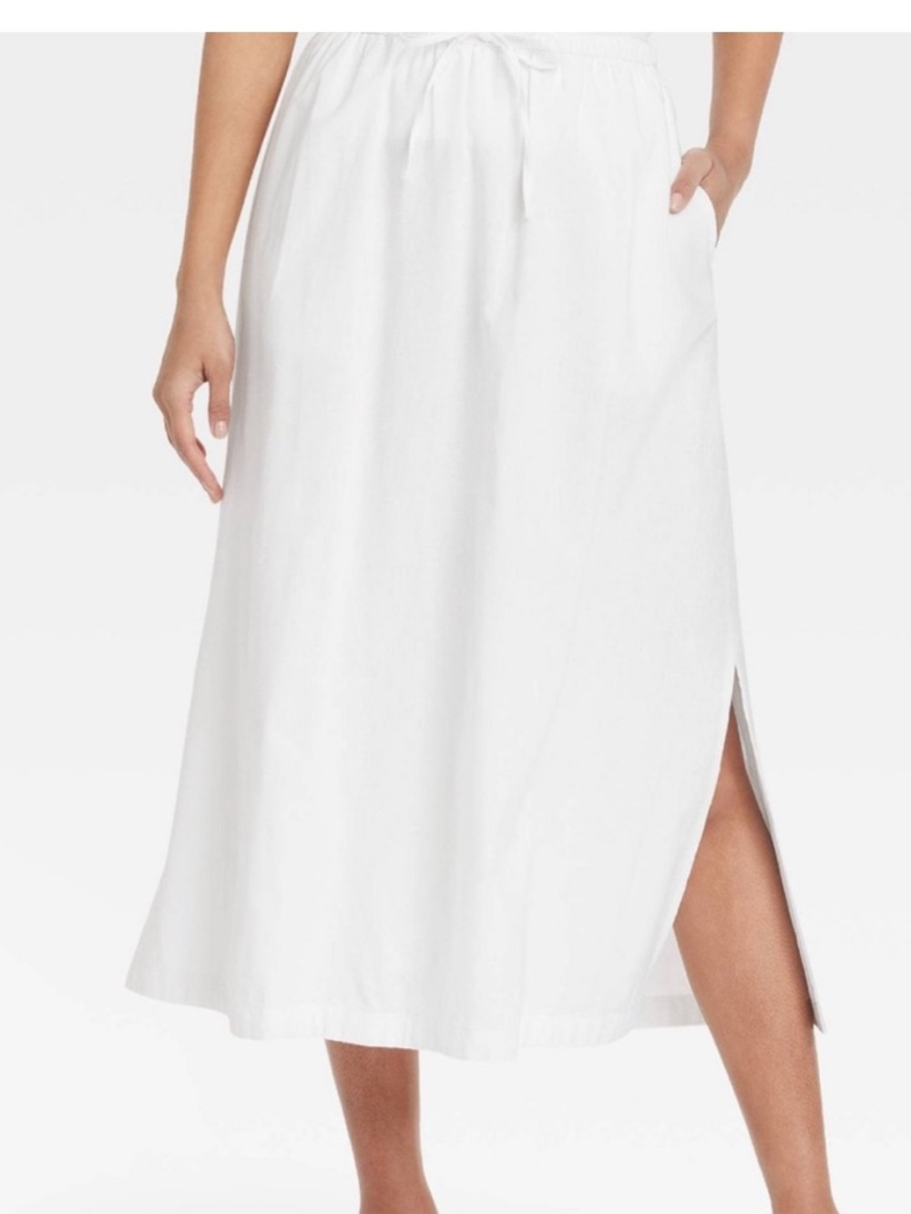 Universal Thread White Midi Skirt with Side Slits